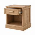Comodino 55 x 45 x 65 cm in legno marrone chiaro con cassetto stile classico