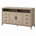 Credenza 160 x 45 x 90 cm in legno beige con cassetti e ante stile moderno