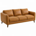 Divano 3 posti 210 x 90 x 88 cm in pelle marrone stile moderno per soggiorno