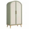 Armadio guardaroba 100 x 55 x 200 cm in legno ingegnerizzato verde salvia con ante a battente stile moderno