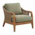 Poltrona 76 x 78 x 82 cm in legno e rattan verde oliva per soggiorno stile naturale